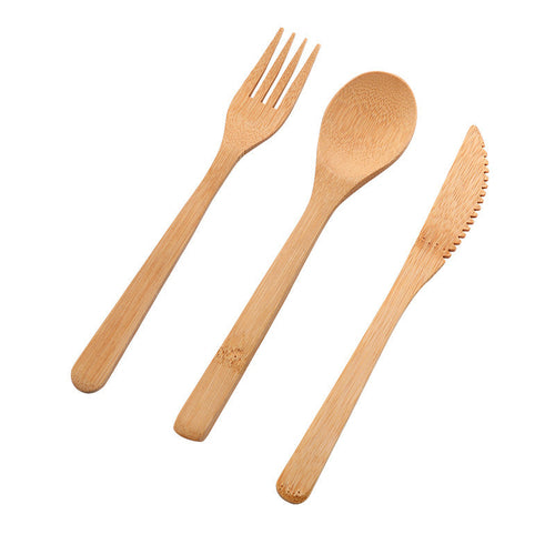 Eco-Friendly Bamboo Cutlery Set – Knife, Fork & Spoon
